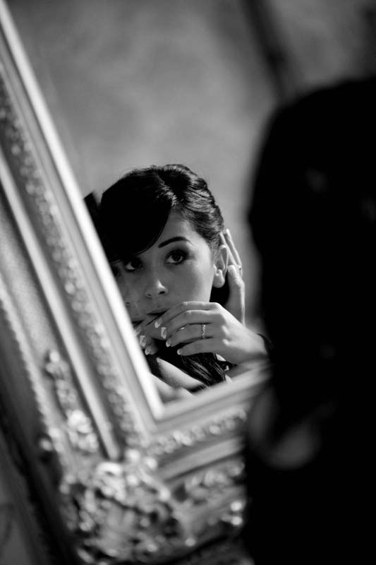 bridesmaid in mirror