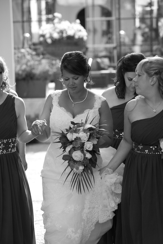 bride walking to church